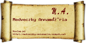 Medveczky Annamária névjegykártya