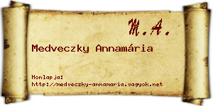 Medveczky Annamária névjegykártya